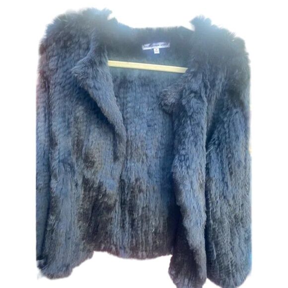 Amazing! The Cashmere Project black 100% rabbit fur cardigan jacket med 🔥 - Picture 3 of 11